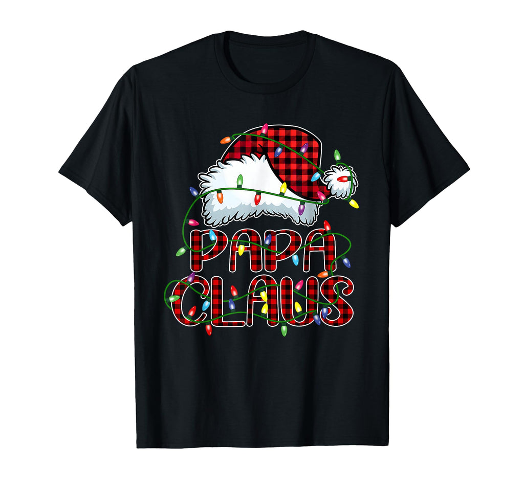Papa Claus Lights Santa Hat Pajama T-Shirt - Minimalist Print Unisex - T-Shirt, Sweatshirt, Hoodie