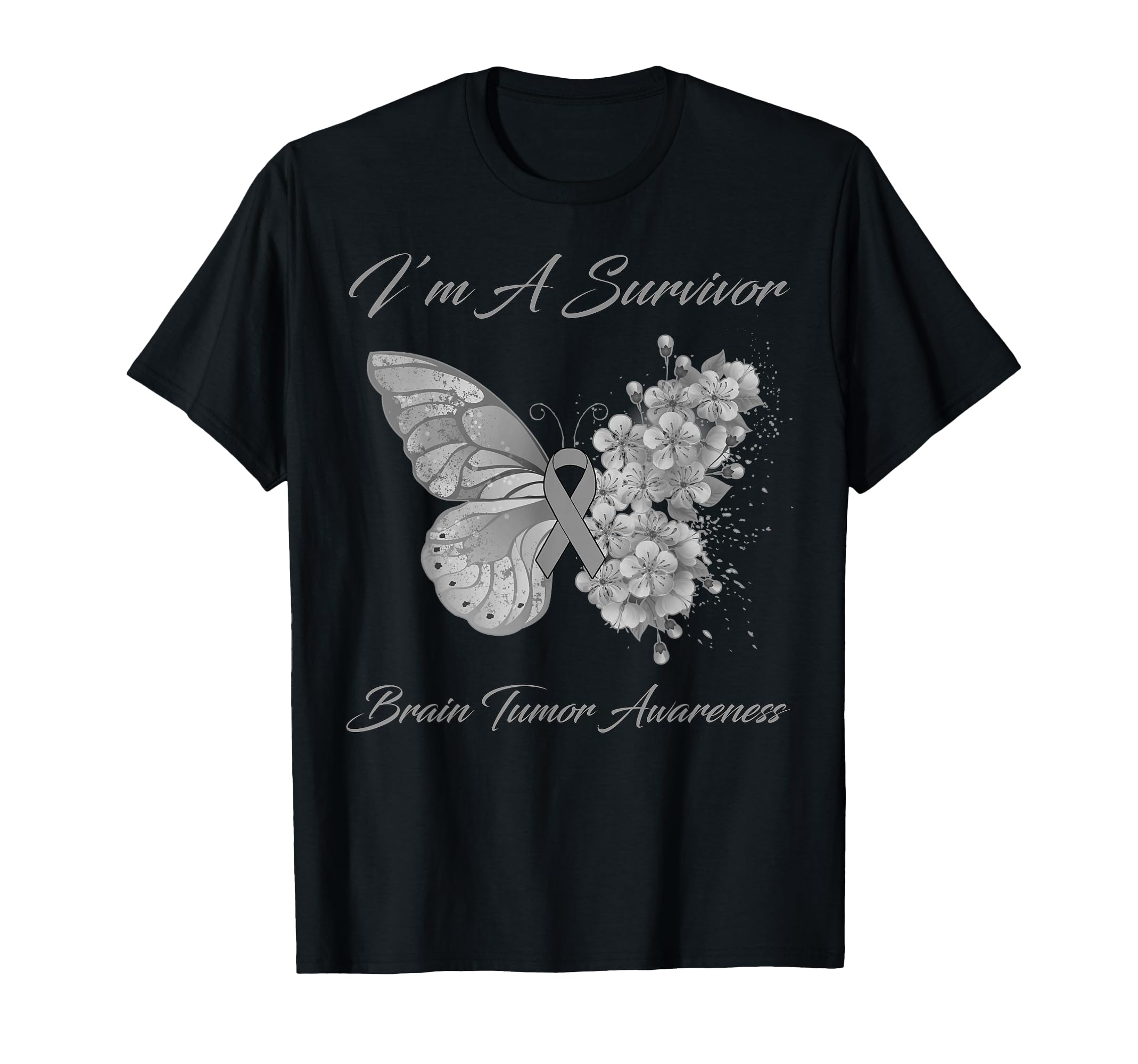 Butterfly Im Survivor Brain Tumor T-Shirt - Unique Graphic Men Women - T-Shirt, Sweatshirt, Hoodie