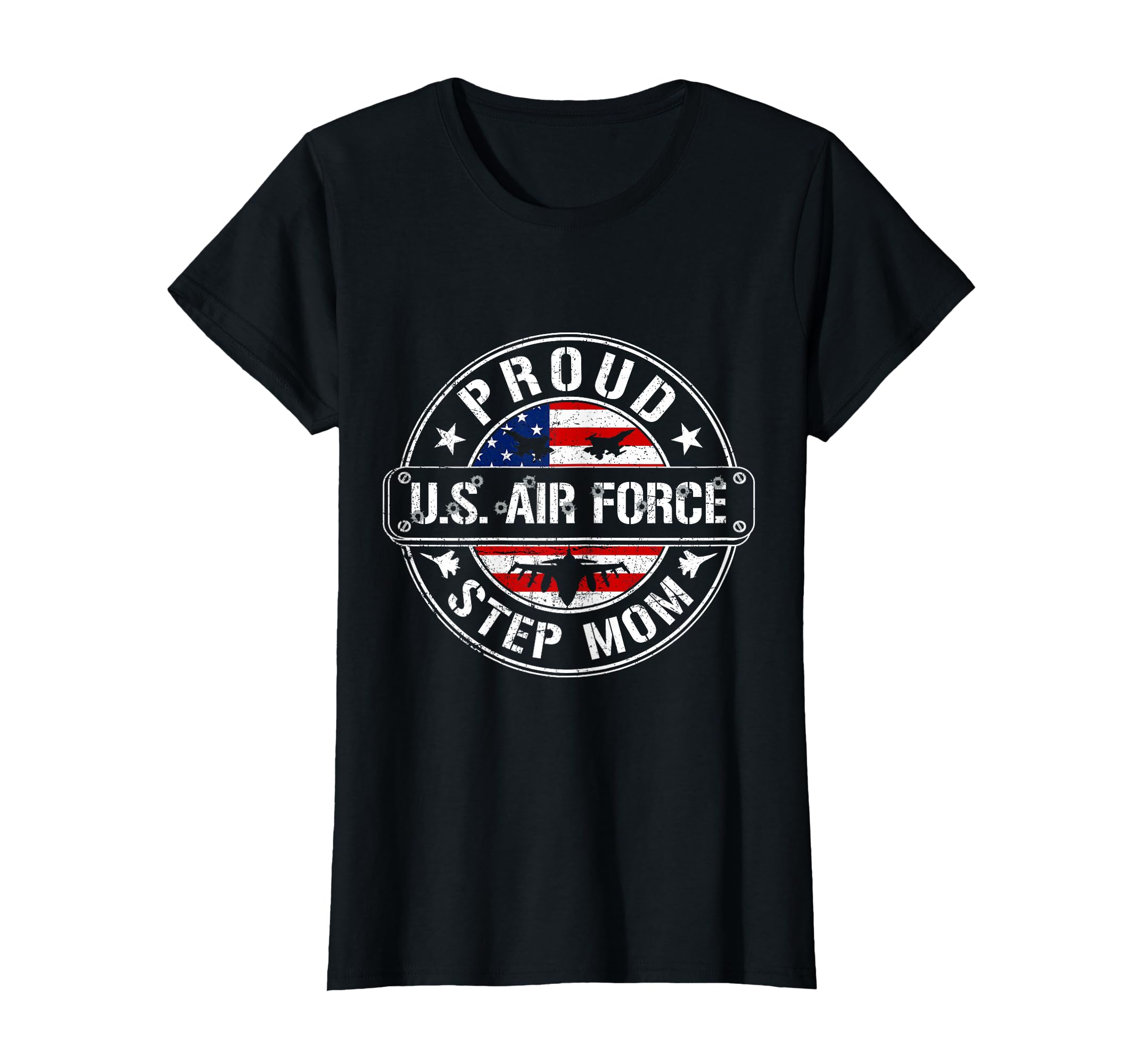 Proud Air Force Step Mom Flag Us T-Shirt - Aesthetic Graphic Men Women - T-Shirt, Sweatshirt, Hoodie