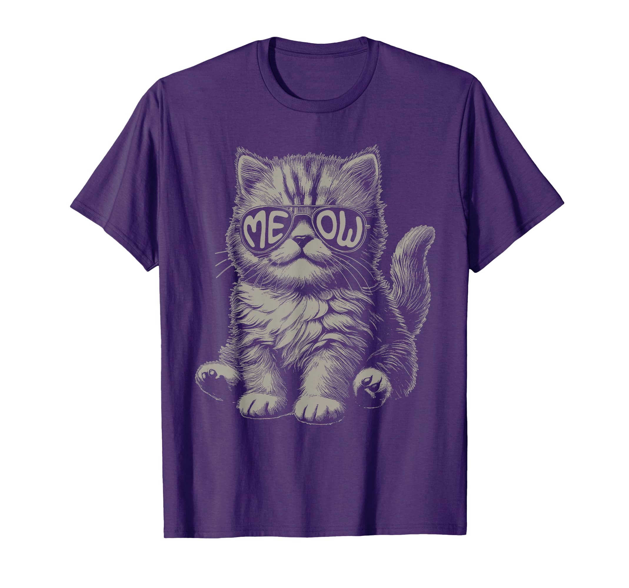 Funny Cat Meow Sunglasses T-Shirt - Aesthetic Graphic Unisex - T-Shirt, Sweatshirt, Hoodie