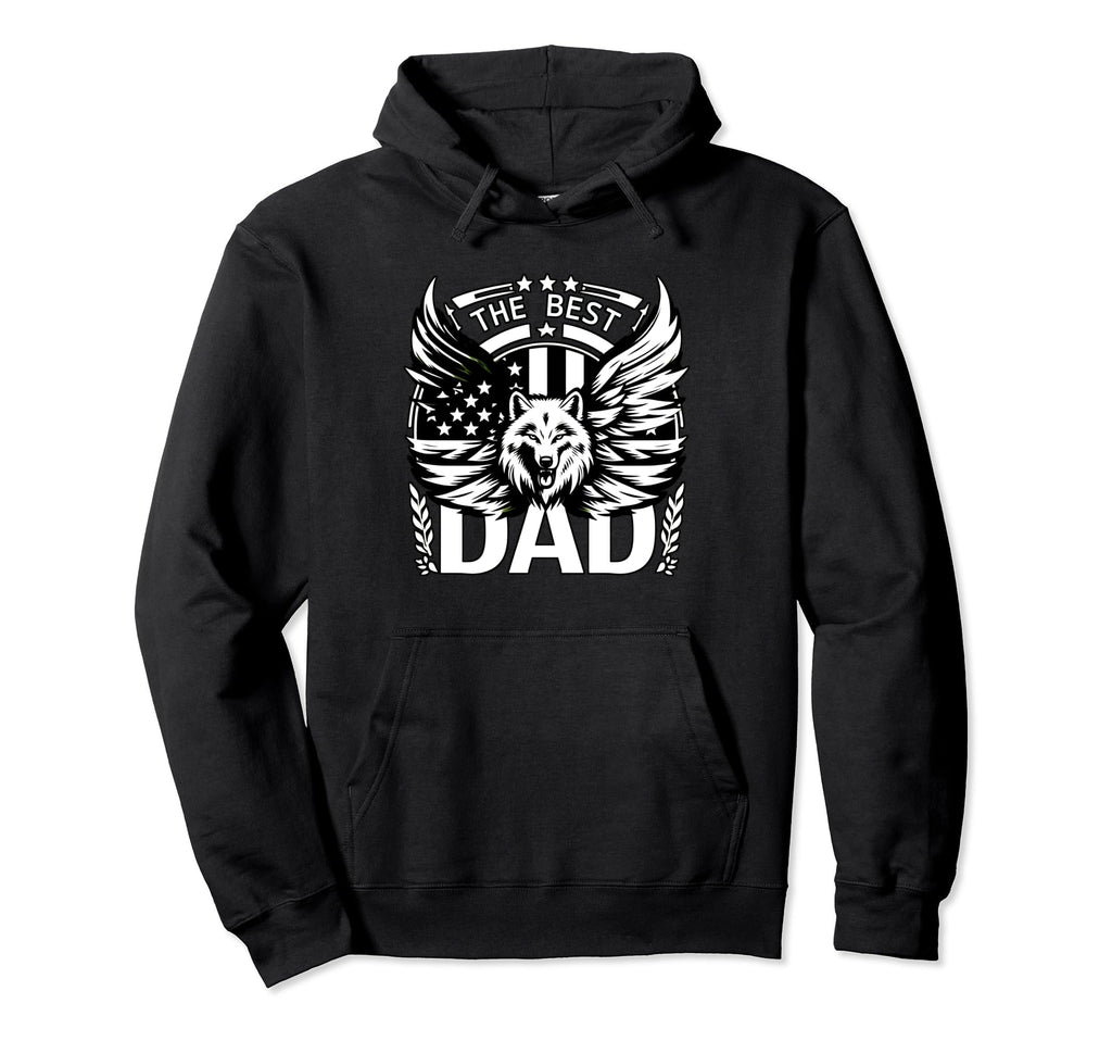 Best Dad Wolf Bald Eagle American Hoodie - Casual Everyday Wear Men Women - T-Shirt, Sweatshirt, Hoodie