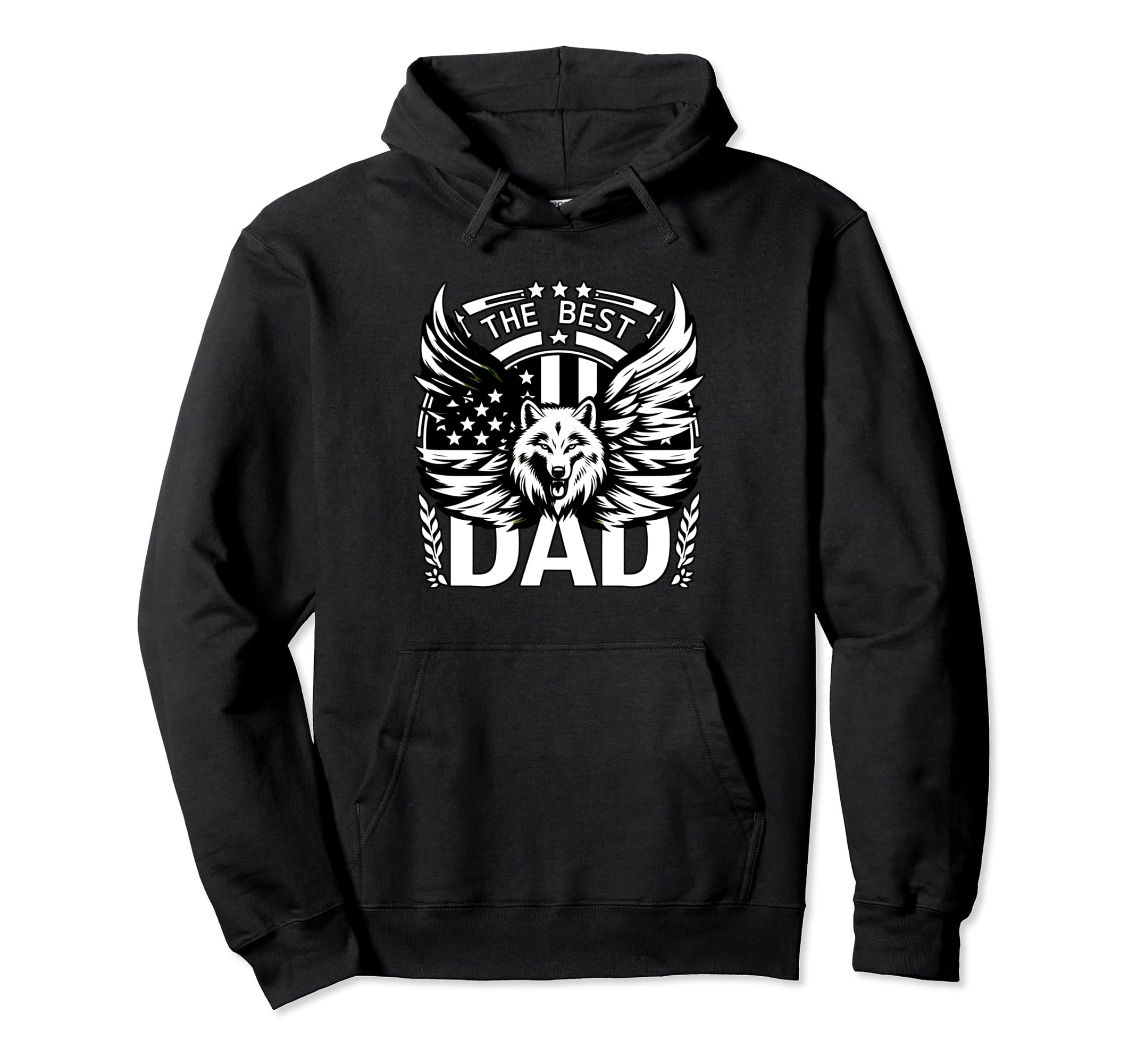 Best Dad Wolf Bald Eagle American Hoodie - Casual Everyday Wear Men Women - T-Shirt, Sweatshirt, Hoodie