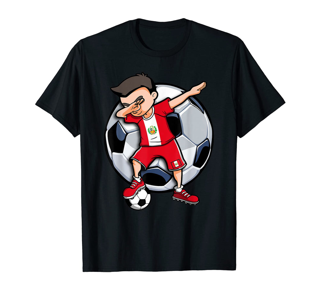 Dabbing Soccer Peru Football Fans T-Shirt - Unique Graphic Men Women - T-Shirt, Sweatshirt, Hoodie