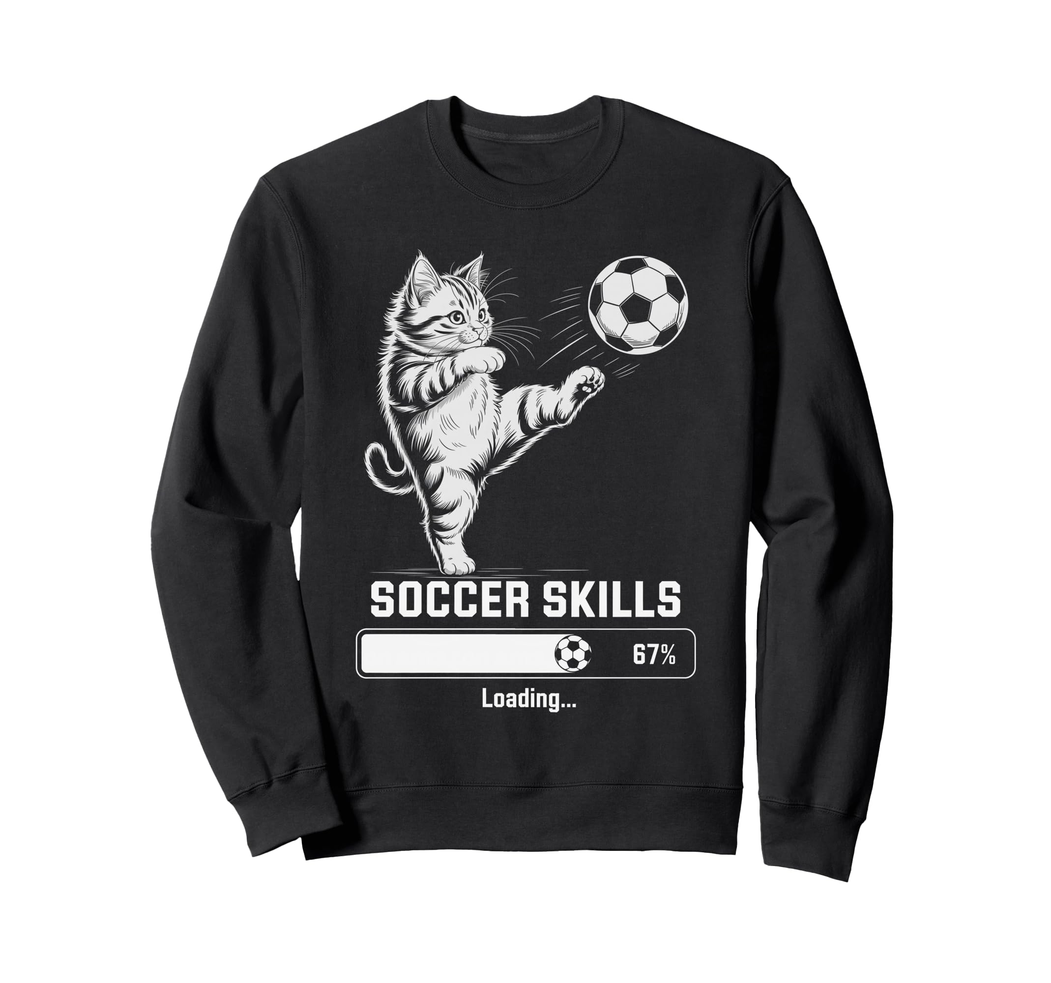 Kawaii Soccer Skills Loading Sweatshirt - Casual Everyday Wear Men Women - T-Shirt, Sweatshirt, Hoodie