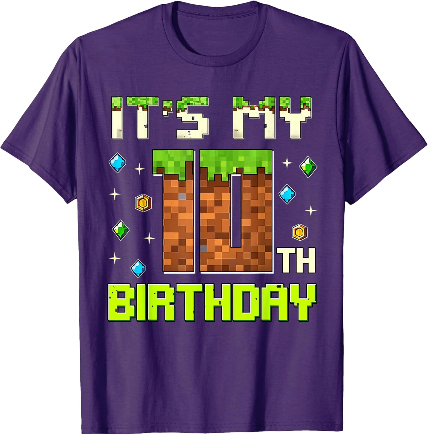 Birthday Boy It's My 10th Gamer Pixel - Adult & Kids T-Shirts, Sweatshirts & Hoodies apparel design preview 1