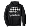 Grandma Bear Pajama Grey Buffalo Plaid Hoodie - Streetwear Style Unisex - T-Shirt, Sweatshirt, Hoodie