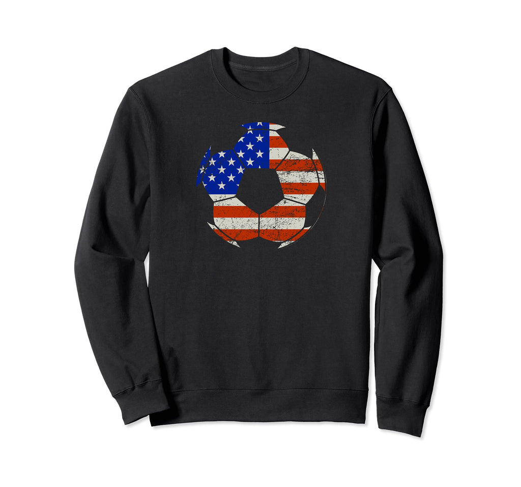 Soccer Ball Usa American Flag Sweatshirt - Unique Graphic for Adults - T-Shirt, Sweatshirt, Hoodie