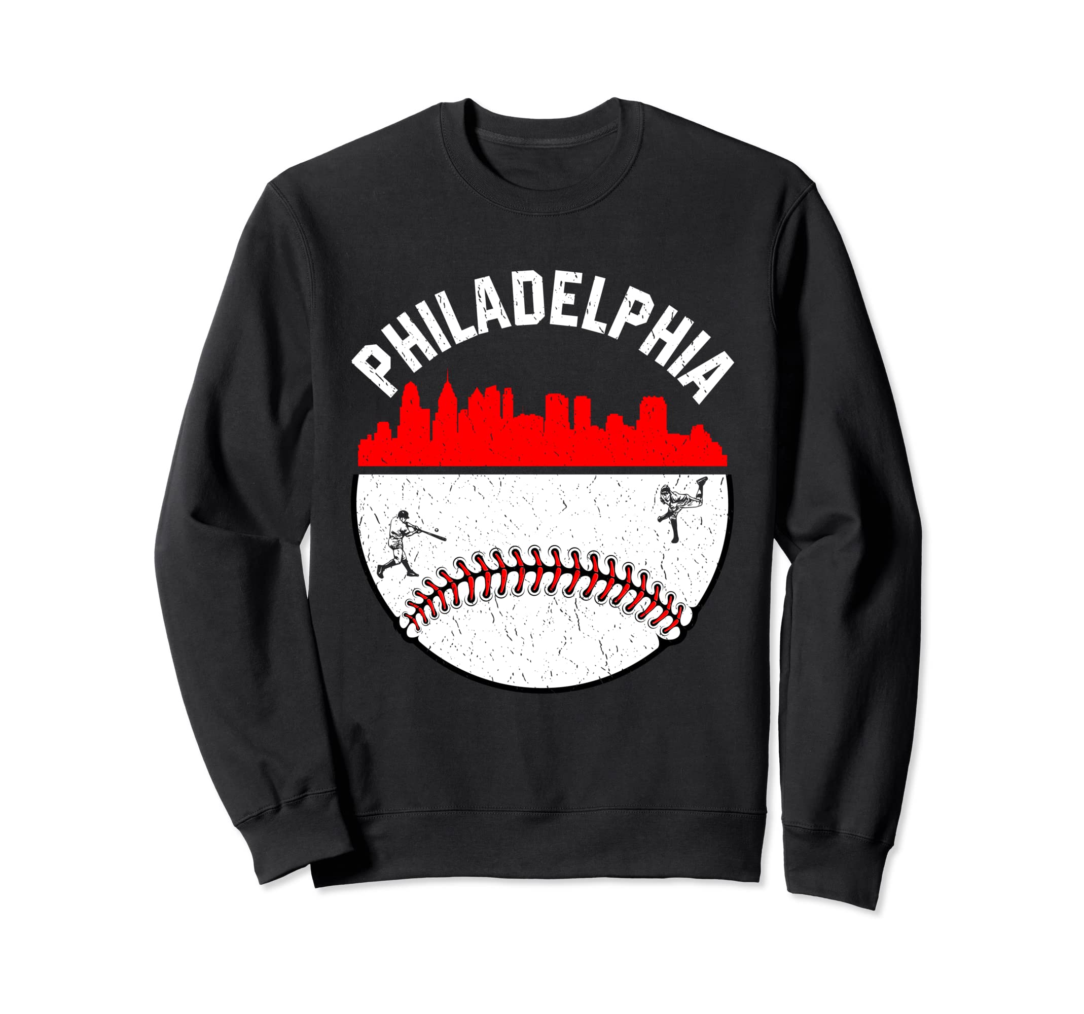 Philadelphia Cityscape Baseball Mom Sweatshirt - Aesthetic Graphic Unisex - T-Shirt, Sweatshirt, Hoodie