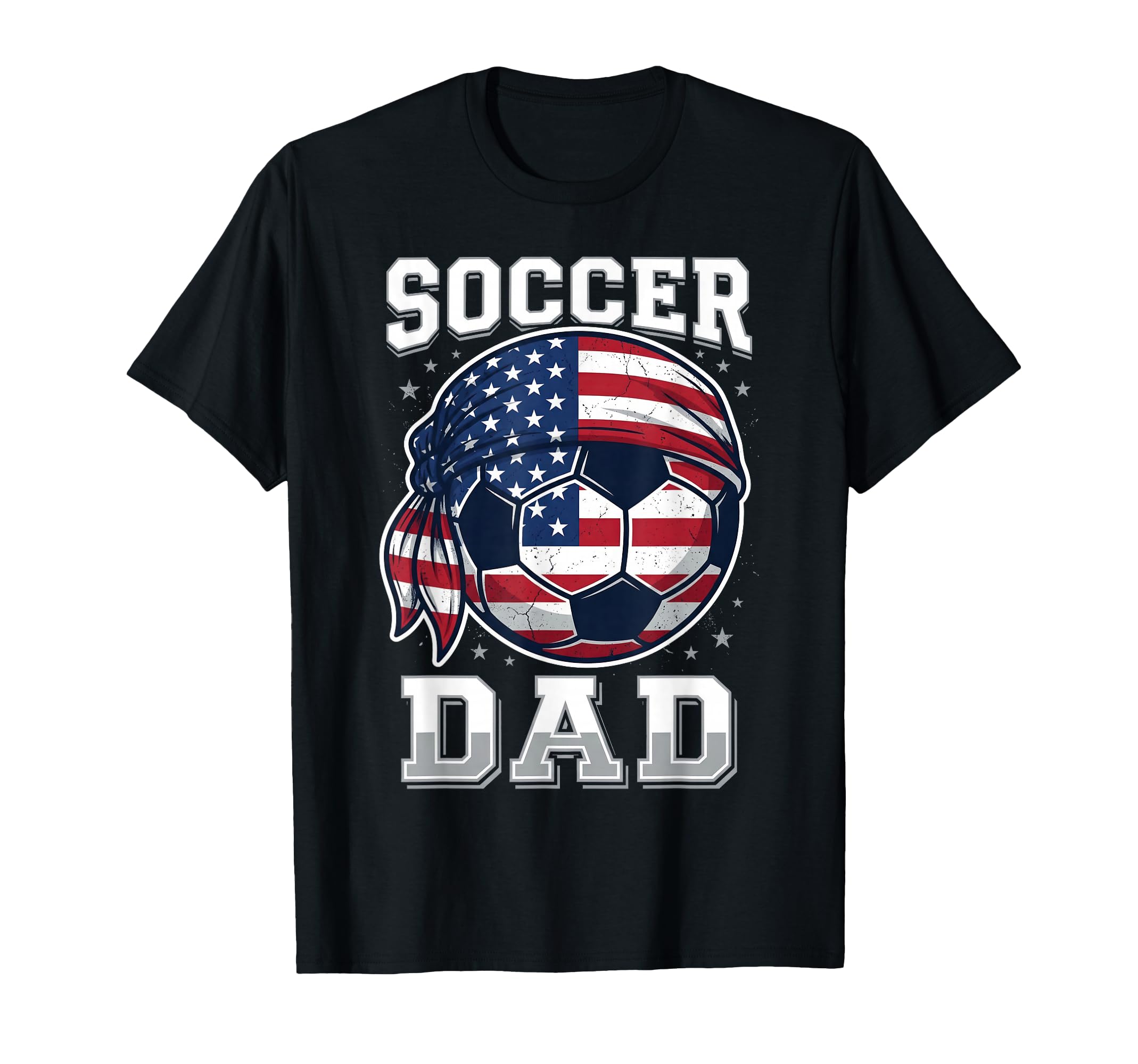 Soccer Dad American Flag Bandana Ball T-Shirt - Graphic Print for Adults - T-Shirt, Sweatshirt, Hoodie