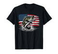 Fishing Us American Flag Bass Fish T-Shirt - Graphic Print Unisex - T-Shirt, Sweatshirt, Hoodie
