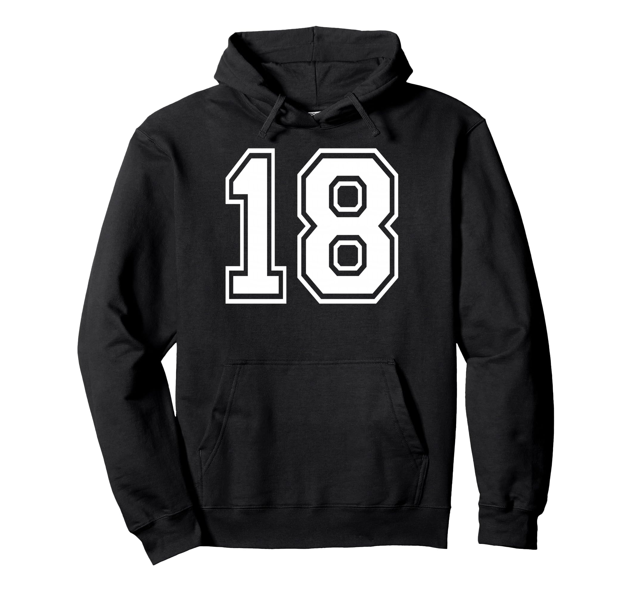 18 Number Eighteen Team Sports Hoodie - Custom Art Print Men Women - T-Shirt, Sweatshirt, Hoodie