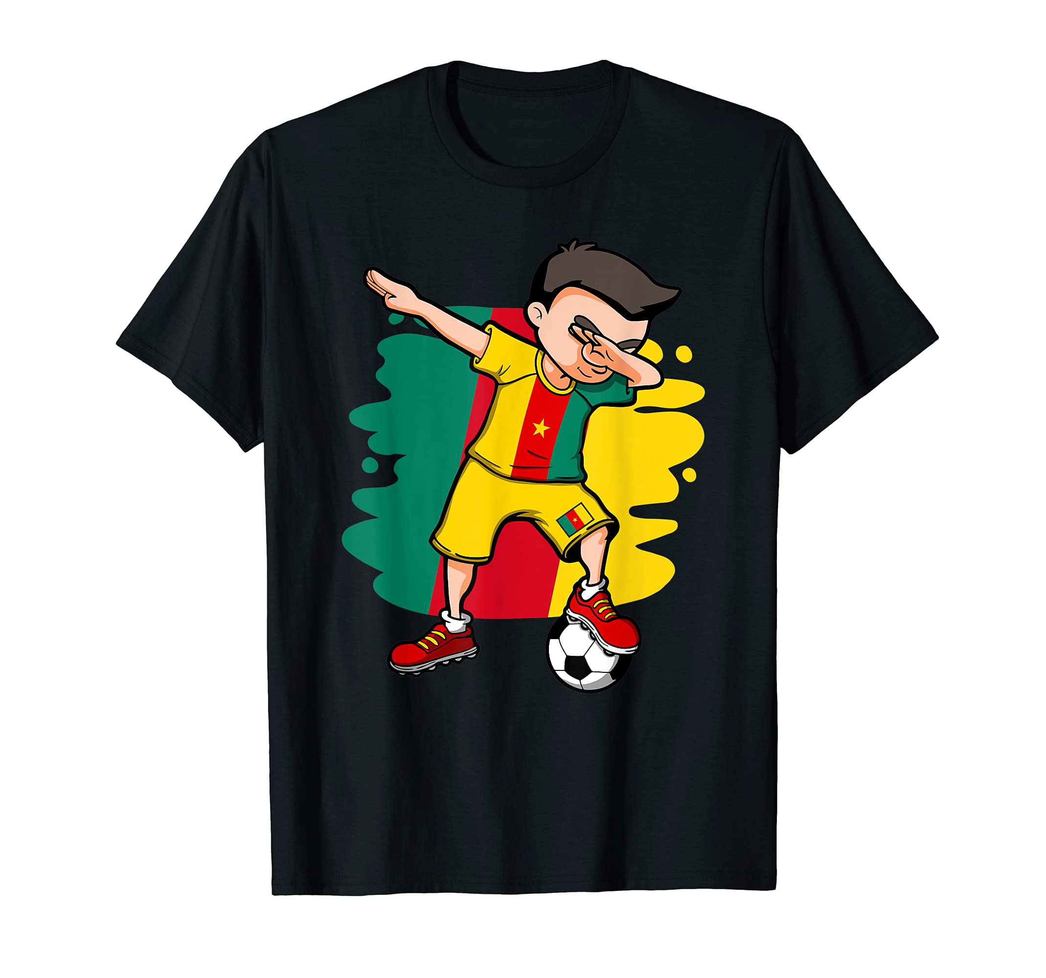 Dabbing Soccer Cameroon Jersey T-Shirt - Aesthetic Graphic Men Women - T-Shirt, Sweatshirt, Hoodie
