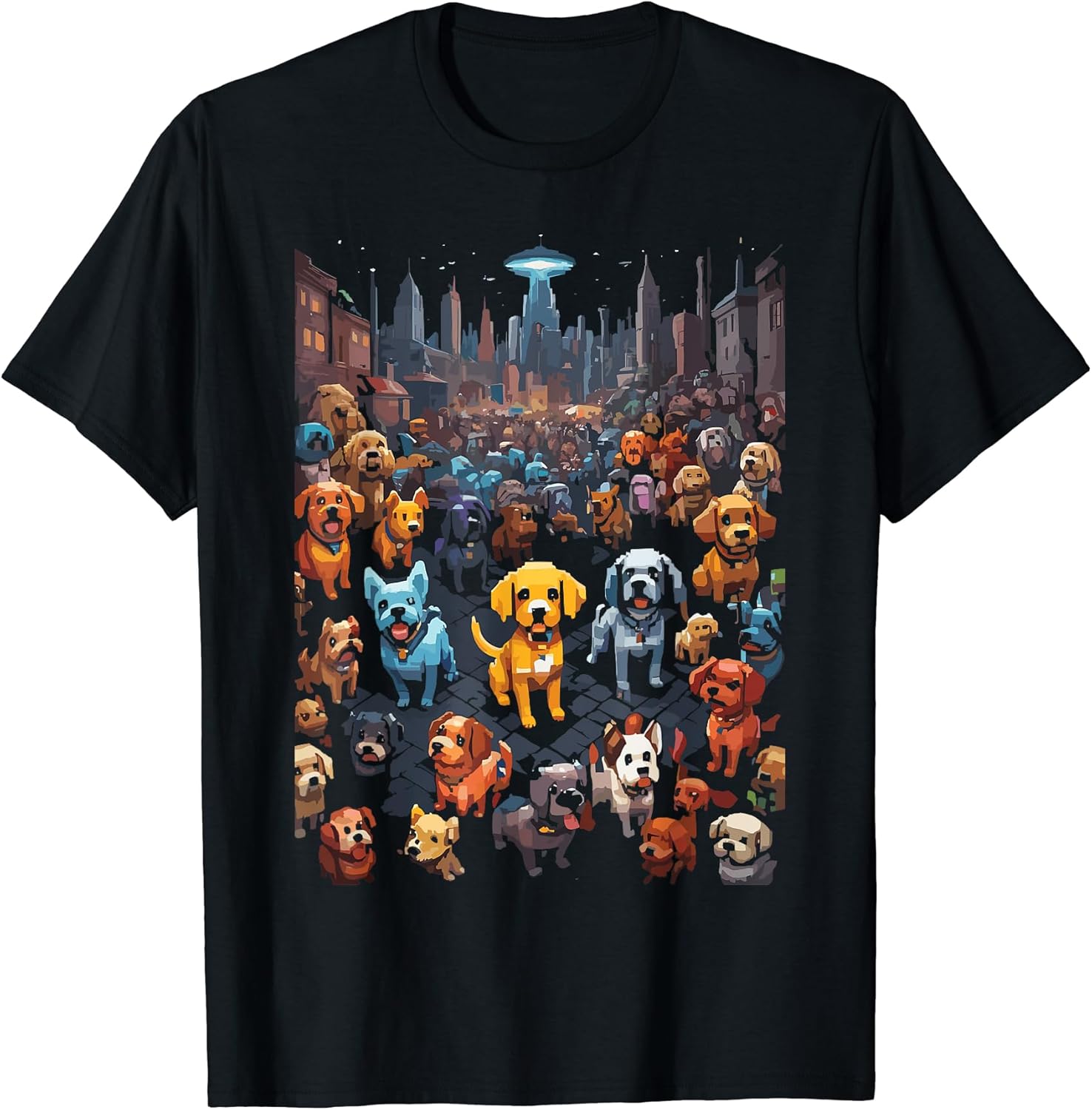Pixel Art Futuristic Dogs - Adult & Kids T-Shirts, Sweatshirts & Hoodies apparel design preview 1