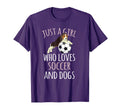 Just Who Loves Soccer Playing Dogs T-Shirt - Aesthetic Graphic Men Women - T-Shirt, Sweatshirt, Hoodie