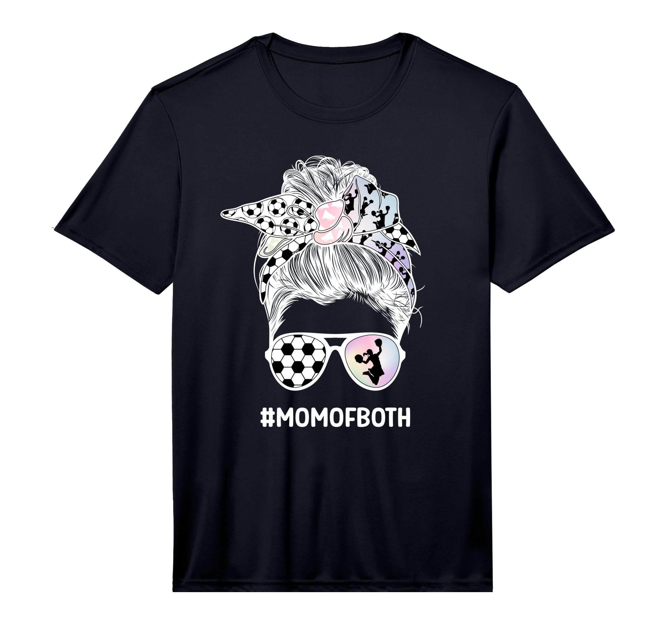 Mens Mom Both Messy Bun Cheerleader T-Shirt - Fun Novelty Design Men Women - T-Shirt, Sweatshirt, Hoodie