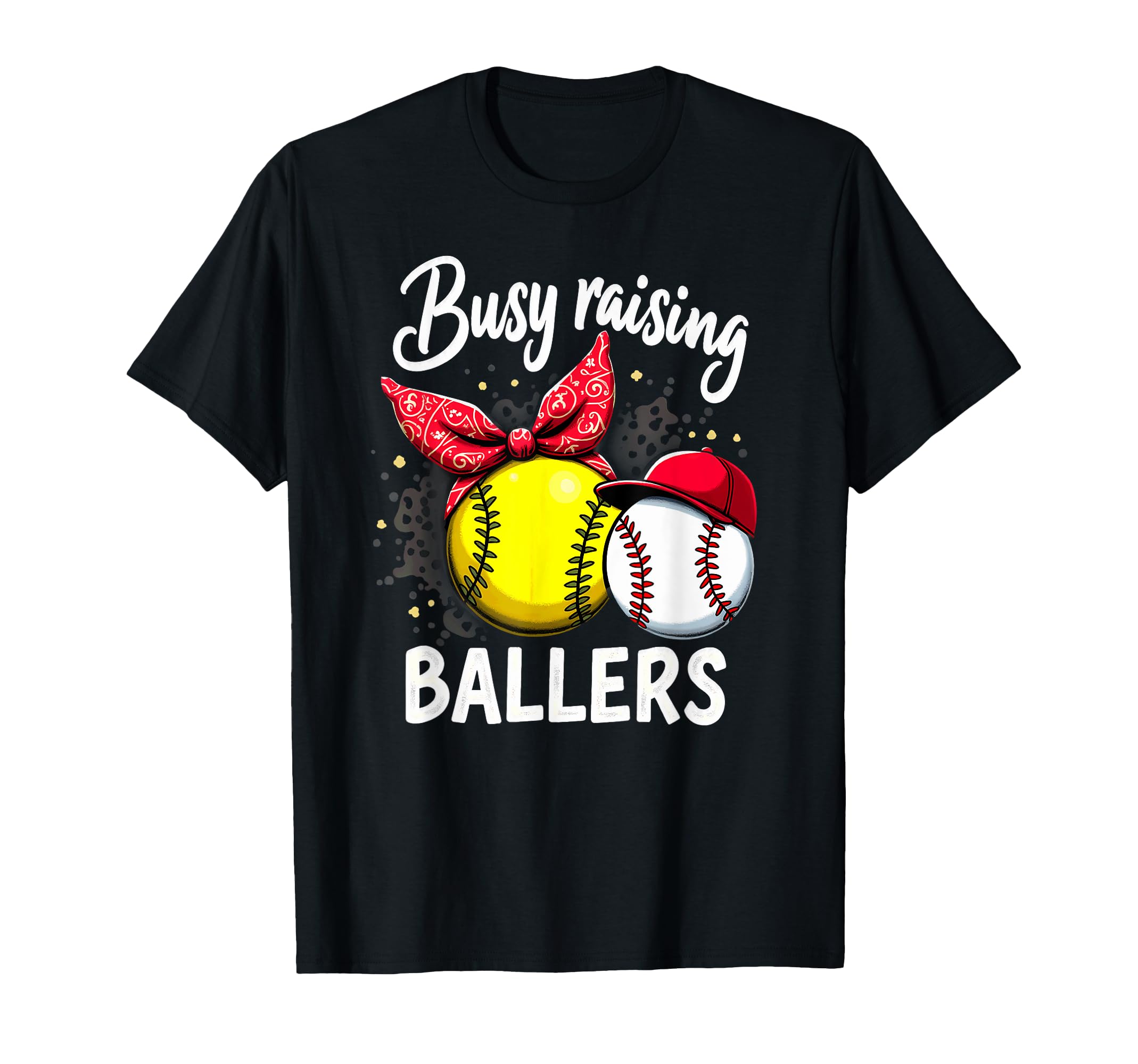 Busy Raising Ballers Softball T-Shirt - Aesthetic Graphic for Adults - T-Shirt, Sweatshirt, Hoodie