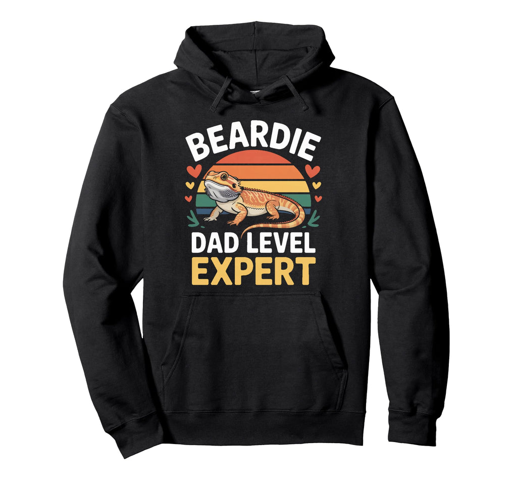Beardie Dad Level Expert Bearded Dragon Hoodie - Fun Novelty Design Unisex - T-Shirt, Sweatshirt, Hoodie