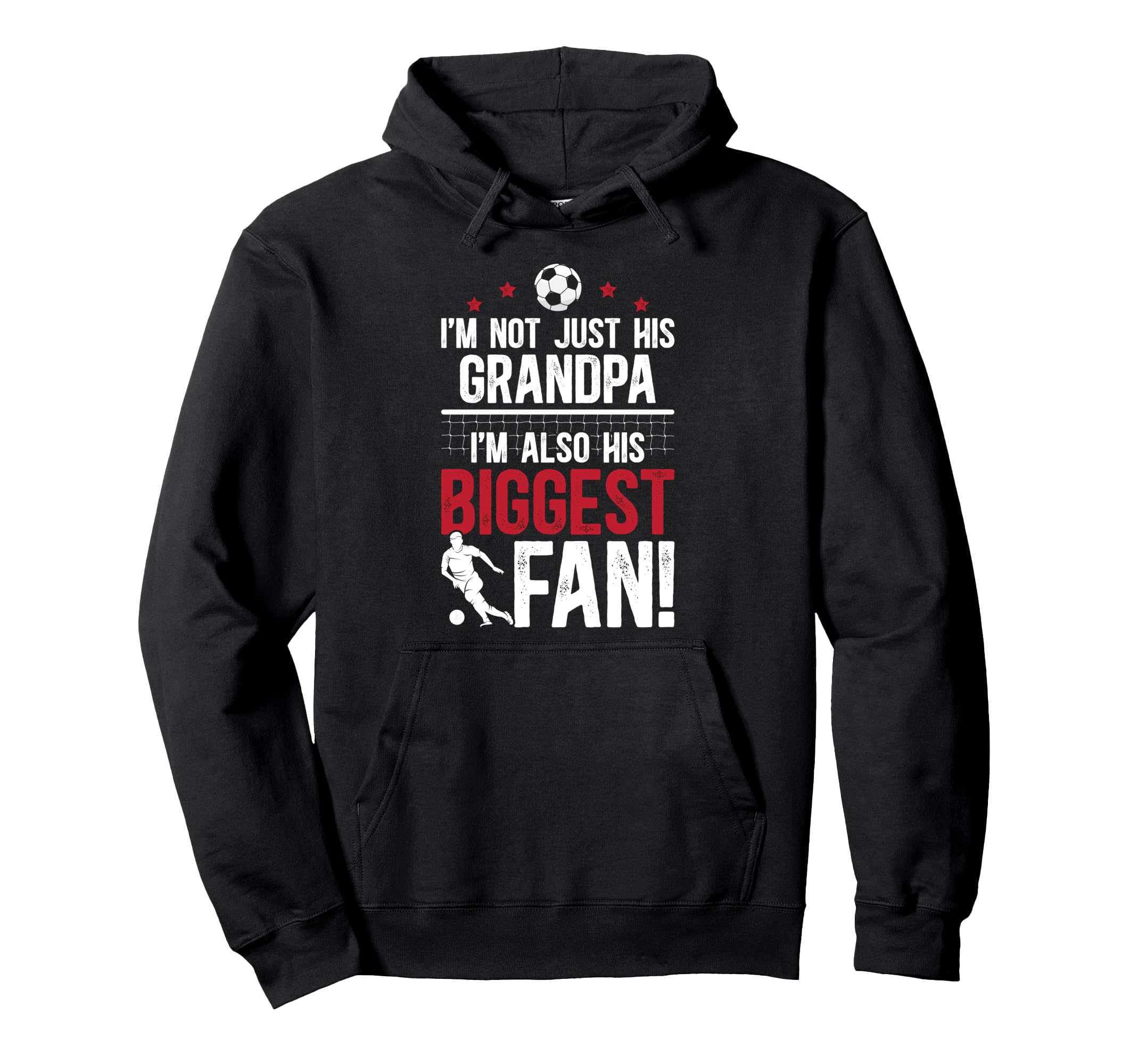 His Biggest Fan Soccer Grandpa Soccer Hoodie - Trendy Graphic Unisex - T-Shirt, Sweatshirt, Hoodie