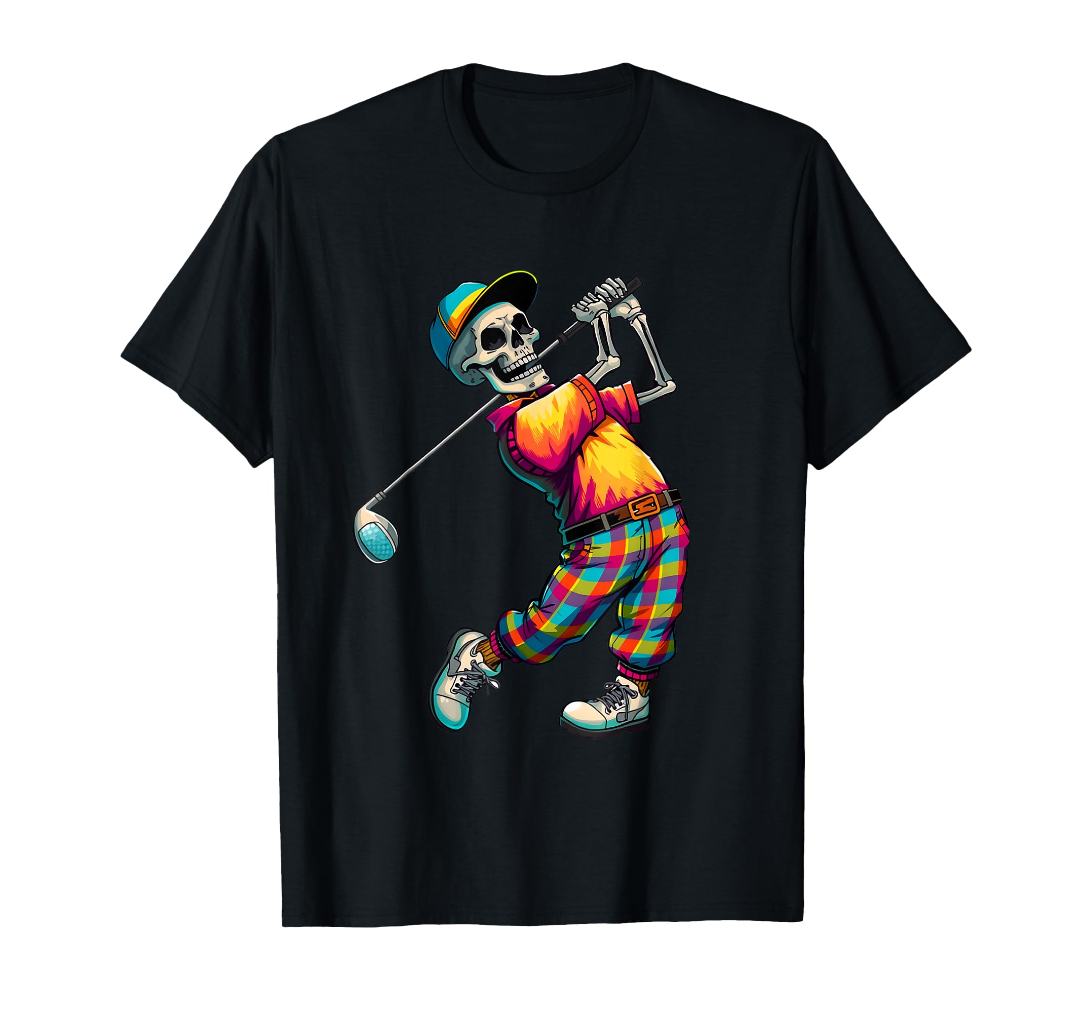 Skeleton Golf Halloween Golfer Golf T-Shirt - Custom Art Print for Adults - T-Shirt, Sweatshirt, Hoodie