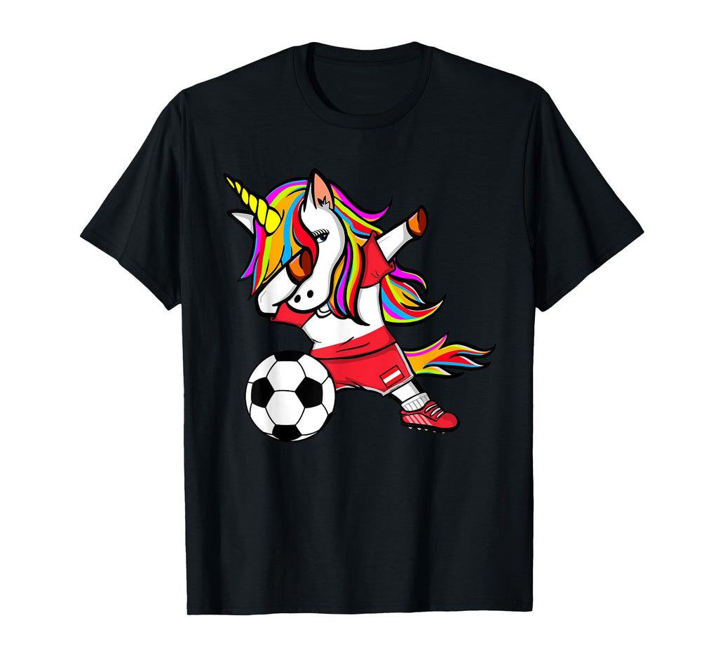 Dabbing Unicorn Austria Football T-Shirt - Aesthetic Graphic Men Women - T-Shirt, Sweatshirt, Hoodie