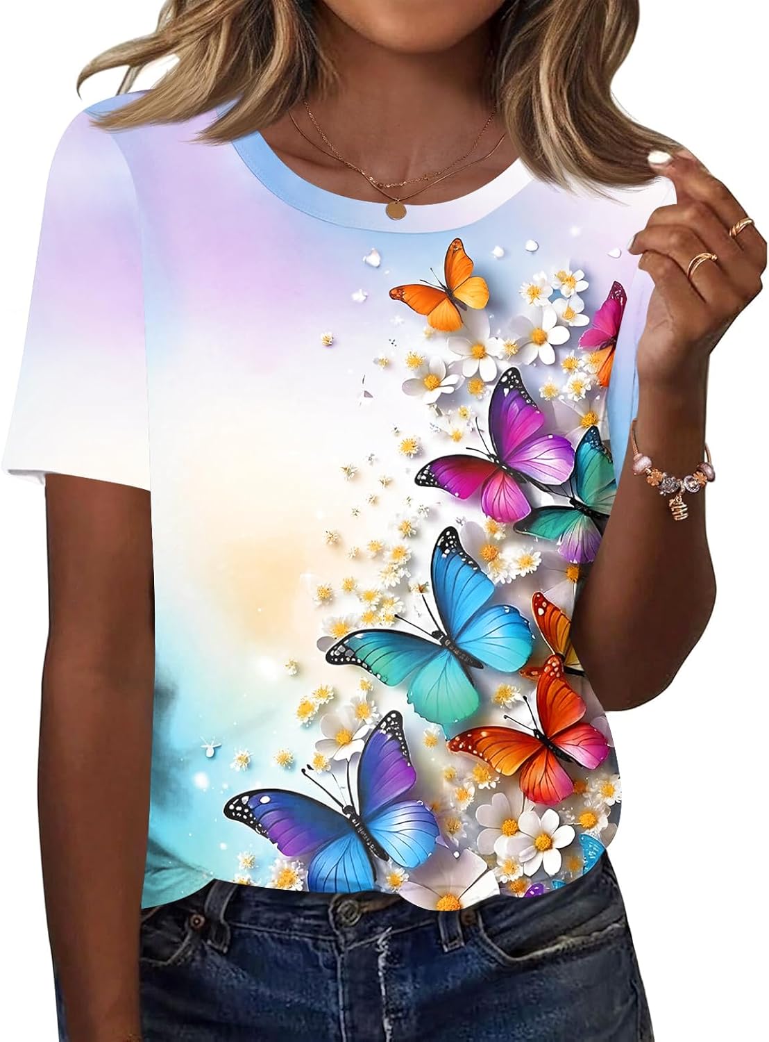 Women's Tops Summer Short Sleeve Crew Neck Dressy - Adult & Kids T-Shirts, Sweatshirts & Hoodies apparel design preview 1