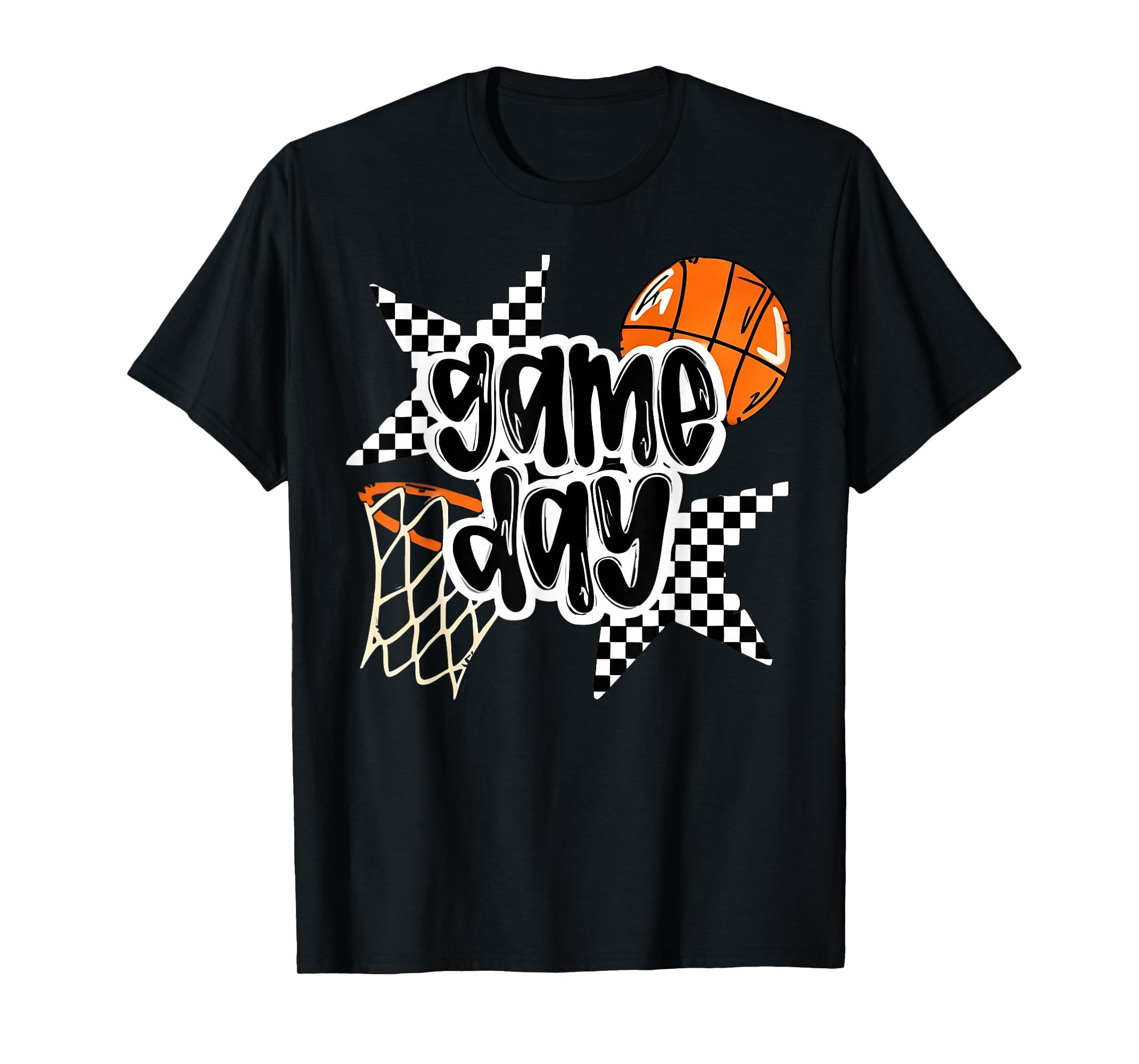 Basketball Player Game Day Checkered T-Shirt - Trendy Graphic for Adults - T-Shirt, Sweatshirt, Hoodie