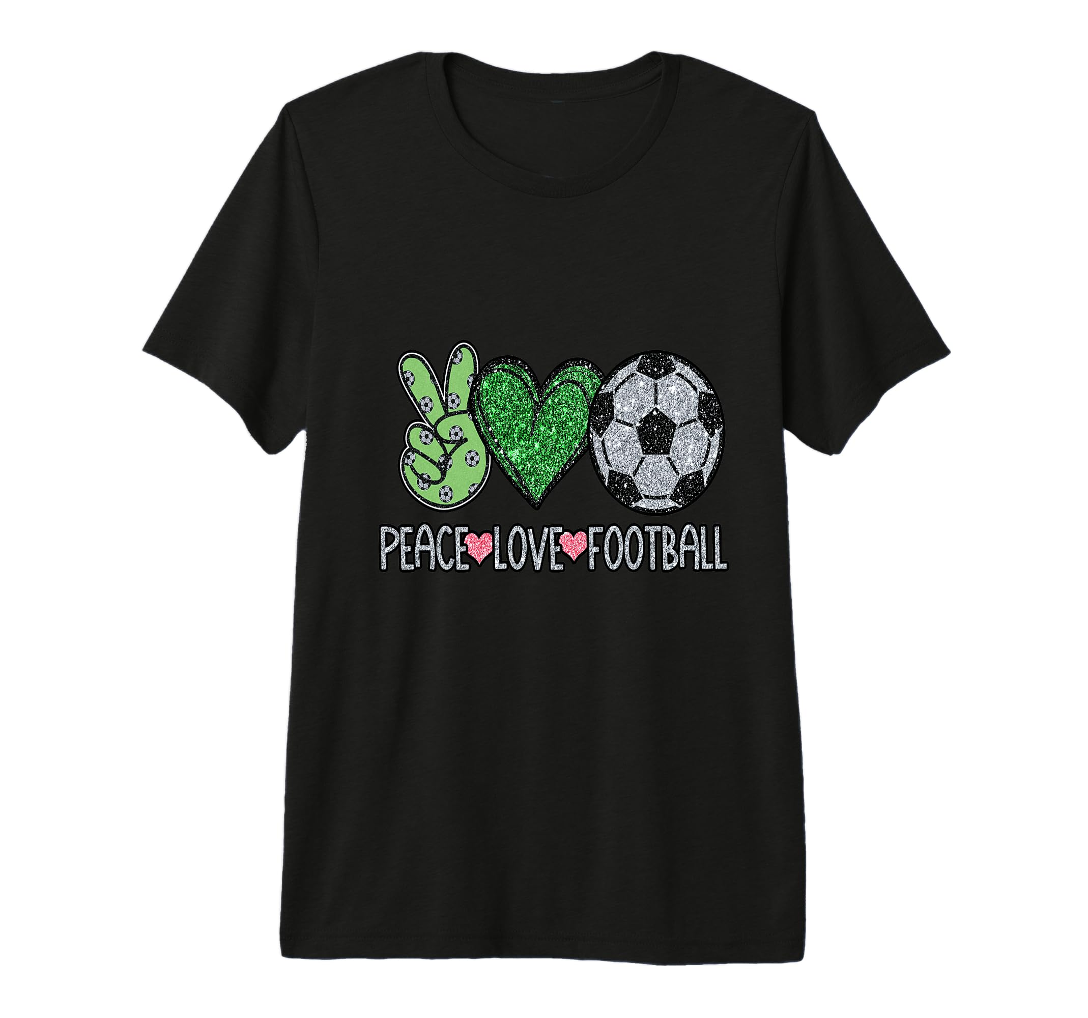 Peace Love Football Soccer Player Fan T-Shirt - Graphic Print for Adults - T-Shirt, Sweatshirt, Hoodie