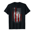 Baseball American Flag Fit Black Dad T-Shirt - Unique Graphic Men Women - T-Shirt, Sweatshirt, Hoodie