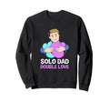 Single Dad Colorful Heart Solo Sweatshirt - Custom Art Print for Adults - T-Shirt, Sweatshirt, Hoodie