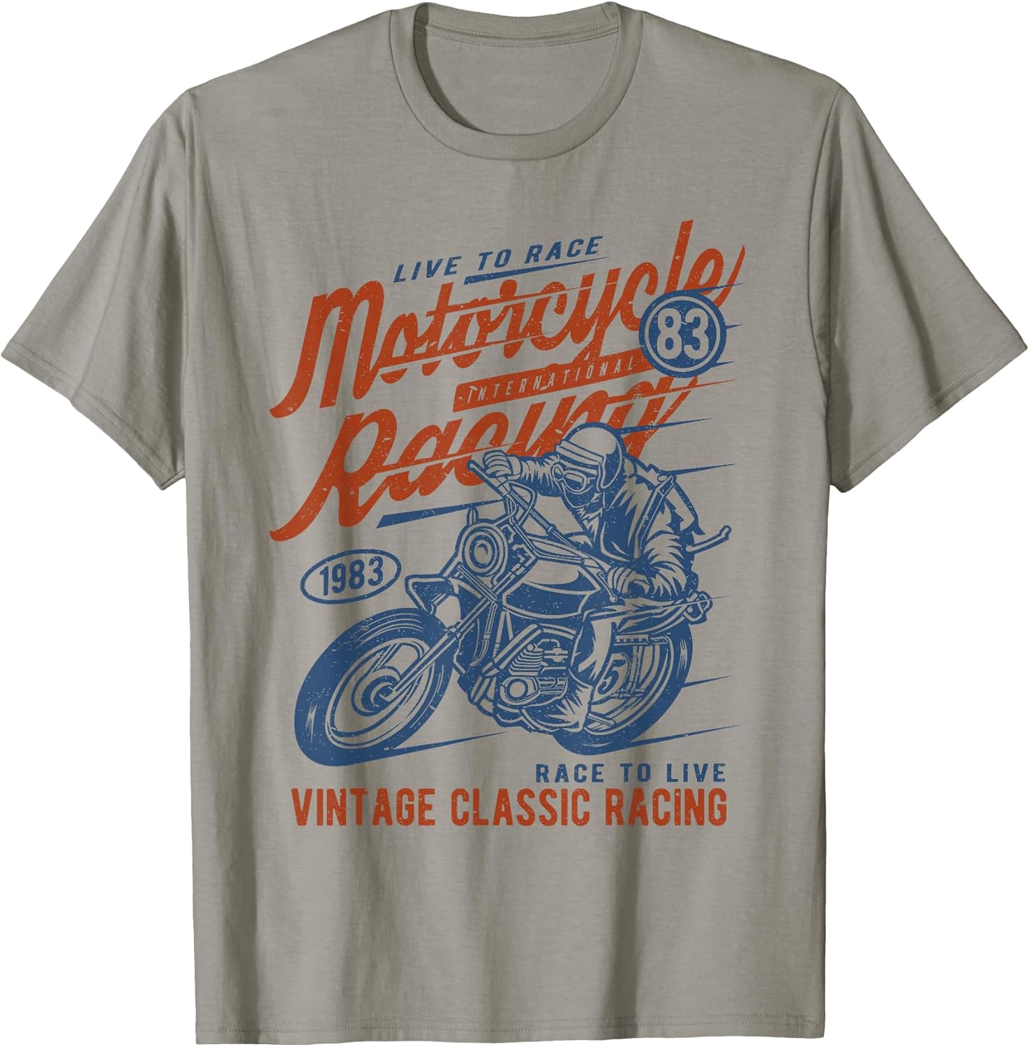 Retro Vintage Style Motorcycle Racing Distressed - Adult & Kids T-Shirts, Sweatshirts & Hoodies apparel design preview 1