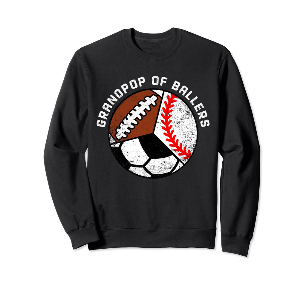 Grandpop Ballers Funny Baseball Sweatshirt - Minimalist Print Unisex - T-Shirt, Sweatshirt, Hoodie