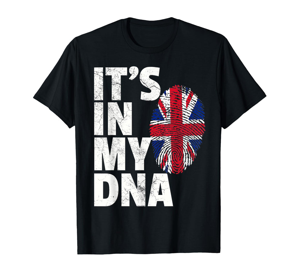 Its My Dna British Flag England Uk T-Shirt - Minimalist Print for Adults - T-Shirt, Sweatshirt, Hoodie