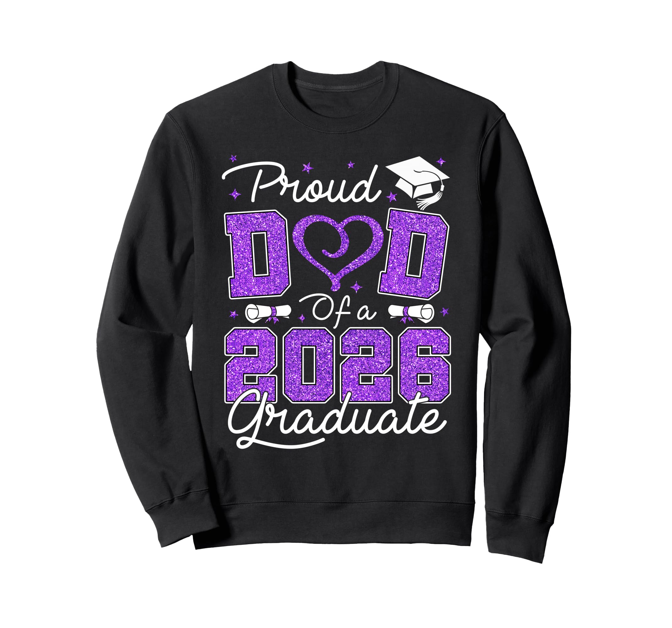 Proud Dad 2026 Graduate Purple Sweatshirt - Minimalist Print Men Women - T-Shirt, Sweatshirt, Hoodie