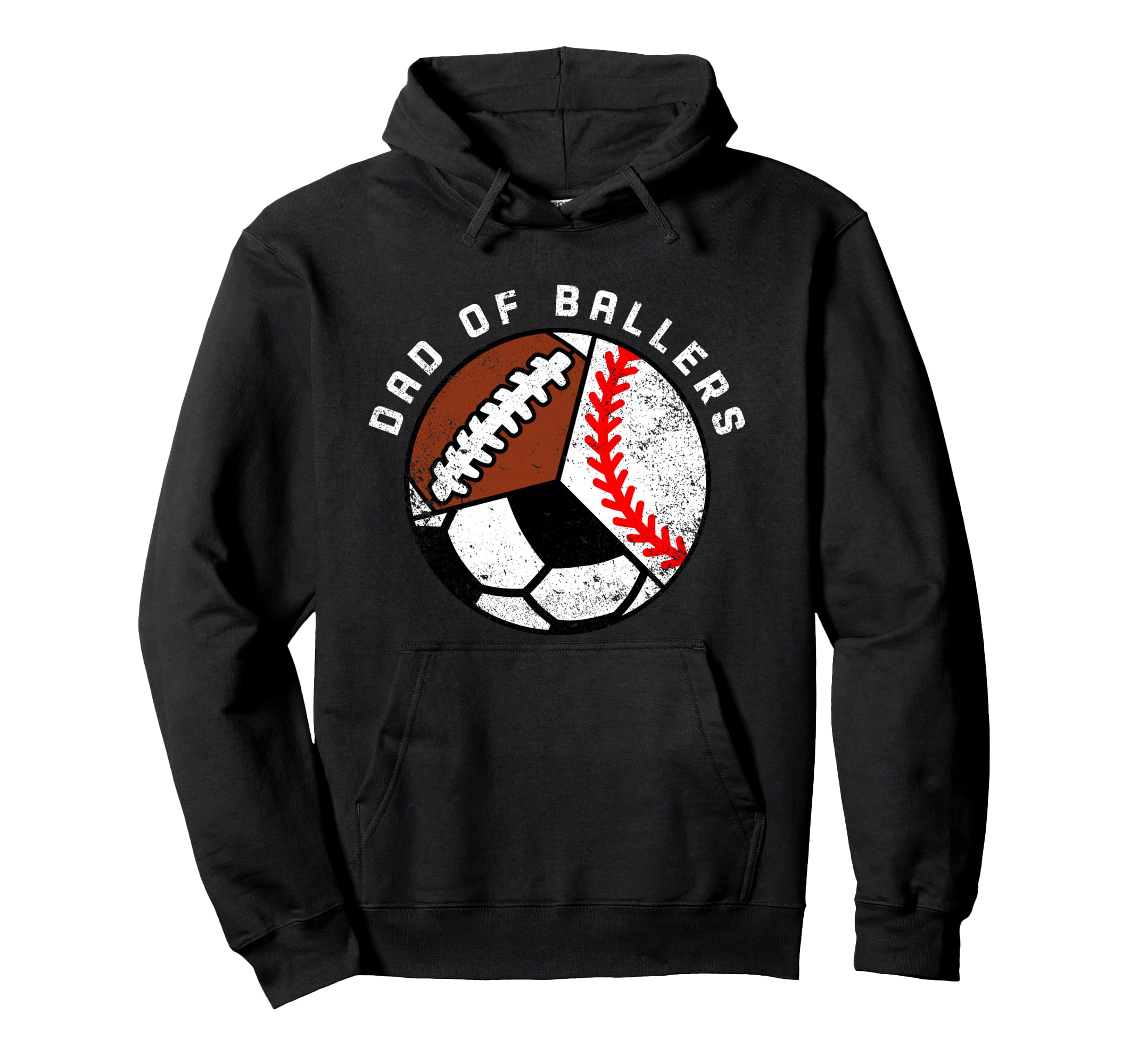 Dad Ballers Funny Baseball Soccer Hoodie - Trendy Graphic for Adults - T-Shirt, Sweatshirt, Hoodie