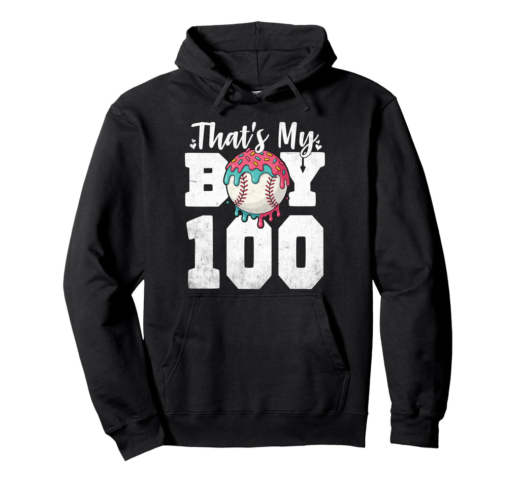 Thats My Baseball 100 Number Mom Dad Hoodie - Aesthetic Graphic for Adults - T-Shirt, Sweatshirt, Hoodie