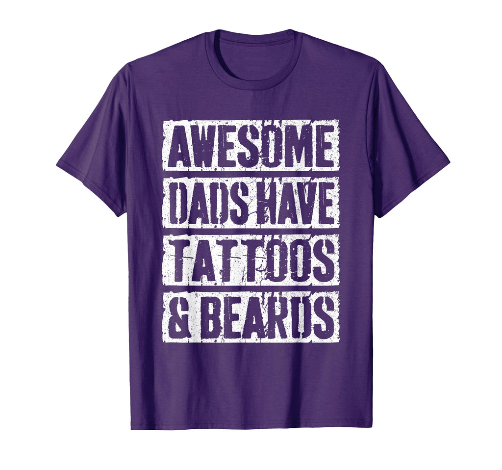 Awesome Dads Have Tattoos And Beards T-Shirt - Custom Art Print for Adults - T-Shirt, Sweatshirt, Hoodie