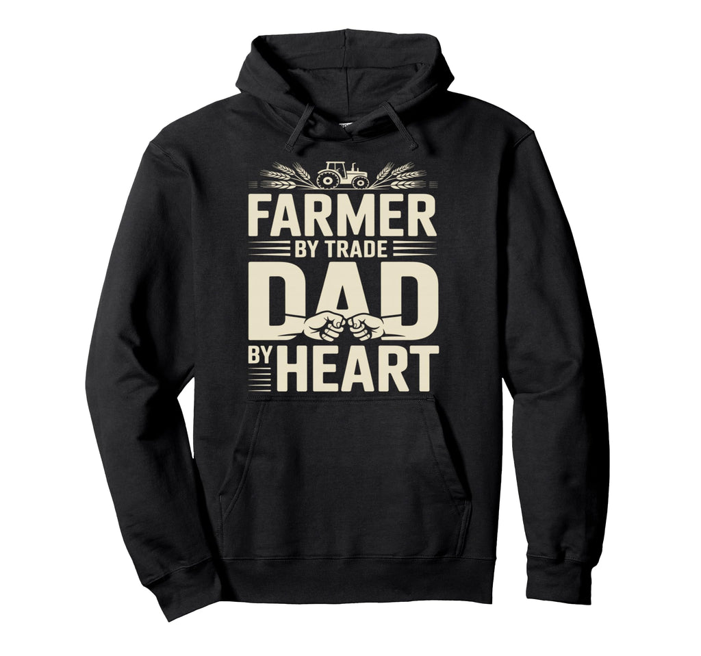 Farmer Trade Dad Heart Tractor Hoodie - Minimalist Print Unisex - T-Shirt, Sweatshirt, Hoodie