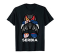 Serbia Flag Serbian Hairbun T-Shirt - Fun Novelty Design for Adults - T-Shirt, Sweatshirt, Hoodie