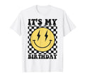 Its My Birthday Smile Face Checkered T-Shirt - Unique Graphic for Adults - T-Shirt, Sweatshirt, Hoodie