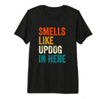Smells Like Updog Here Funny Dad Joke T-Shirt - Custom Art Print Men Women - T-Shirt, Sweatshirt, Hoodie