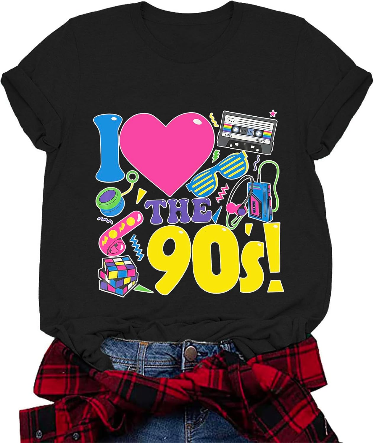 90s for Women Retro Nostalgia Graphic Short Sleeve - Adult & Kids T-Shirts, Sweatshirts & Hoodies apparel design preview 1
