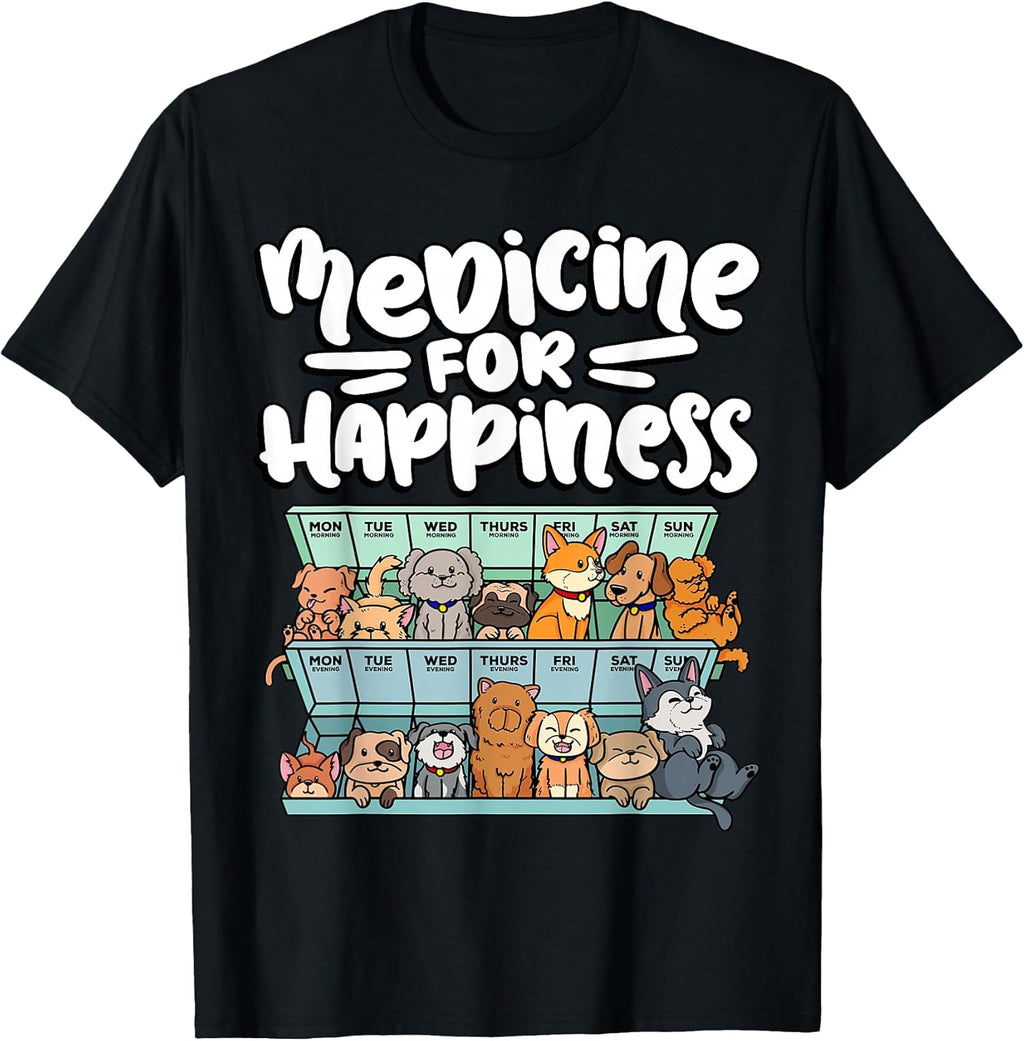 Medication pill box with adorable companion dogs - Adult & Kids T-Shirts, Sweatshirts & Hoodies apparel design preview 1
