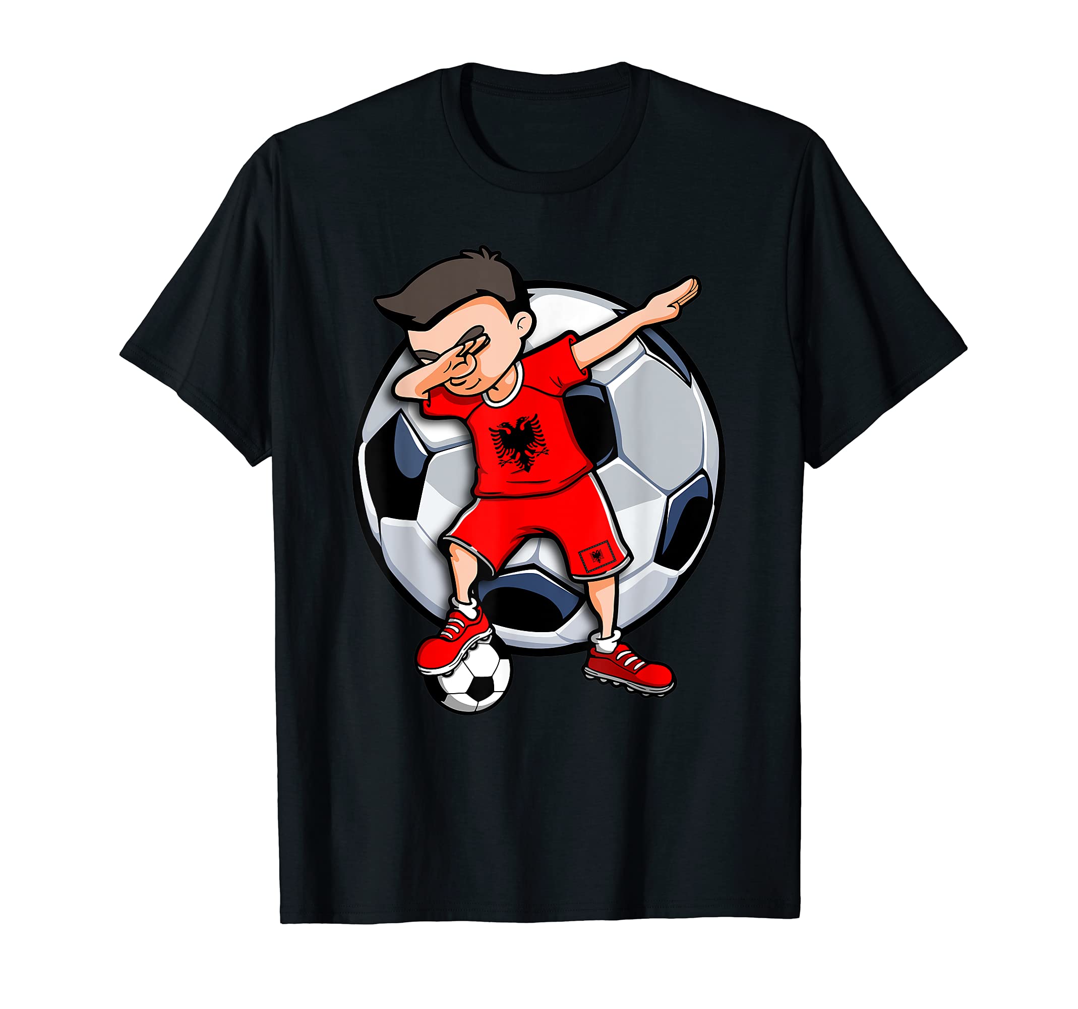 Dabbing Soccer Albania Football Fan T-Shirt - Custom Art Print for Adults - T-Shirt, Sweatshirt, Hoodie