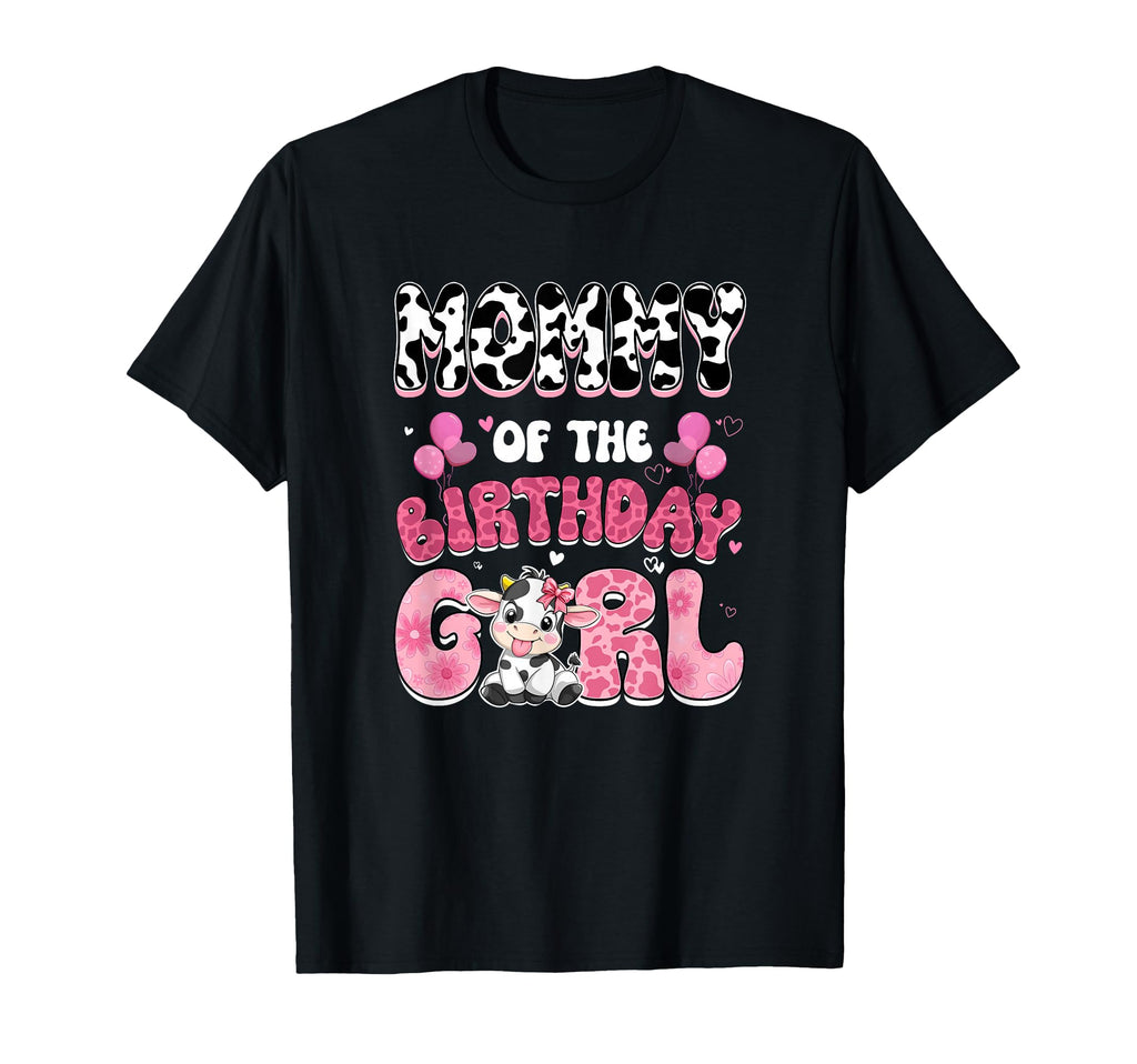 Mommy Birthday Cow Farm Family 1St T-Shirt - Trendy Graphic for Adults - T-Shirt, Sweatshirt, Hoodie