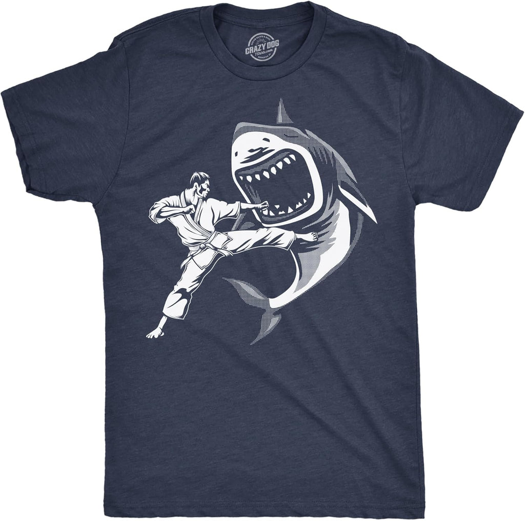 Mens Funny Karate Kicked Shark Sarcastic Fighting - Adult & Kids T-Shirts, Sweatshirts & Hoodies apparel design preview 1