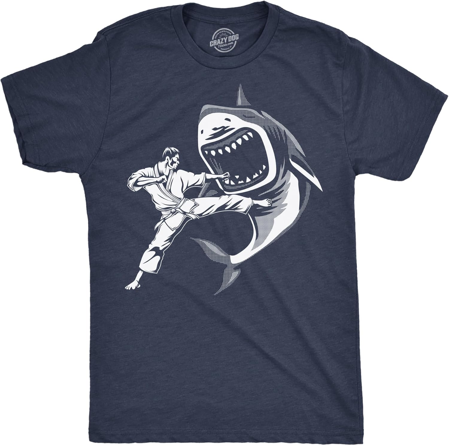 Mens Funny Karate Kicked Shark Sarcastic Fighting - Adult & Kids T-Shirts, Sweatshirts & Hoodies apparel design preview 1