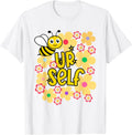 Be Yourself Kawaii Bee with Rainbow Flowers - Adult & Kids T-Shirts, Sweatshirts & Hoodies apparel design preview 1