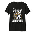 Soccer Auntie Leopard Heart Matching T-Shirt - Novelty Apparel Unisex - T-Shirt, Sweatshirt, Hoodie