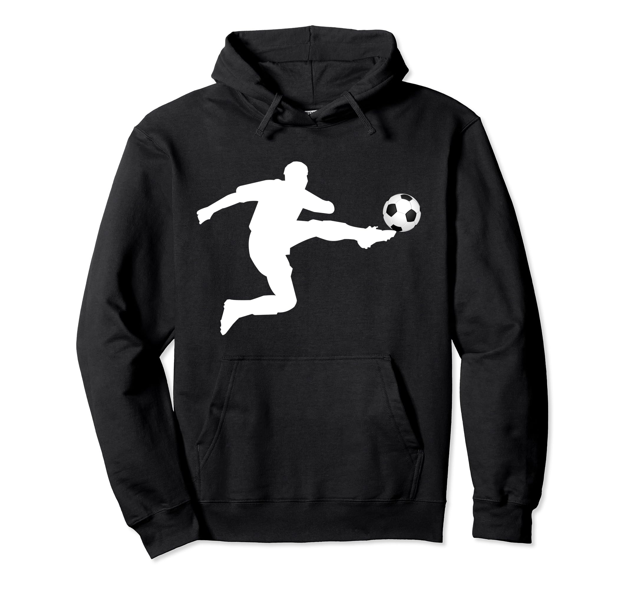 Soccer Striker Silhouette Hoodie - Fun Novelty Design for Adults - T-Shirt, Sweatshirt, Hoodie