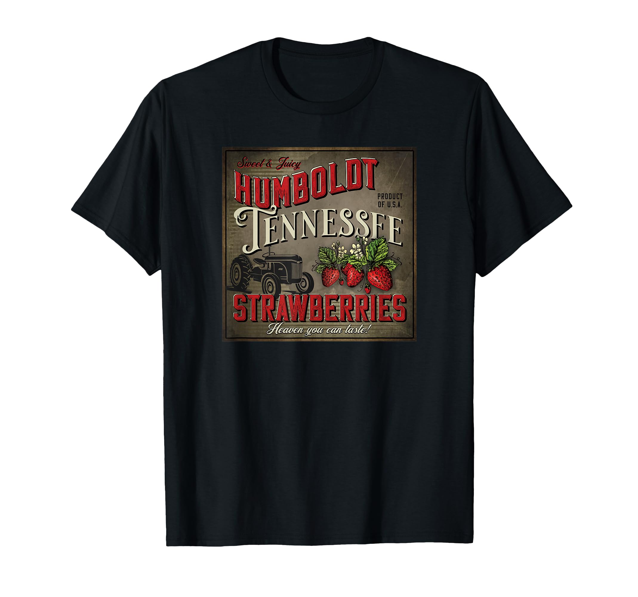 Humboldt Tennessee Strawberries Farmer T-Shirt - Graphic Print for Adults - T-Shirt, Sweatshirt, Hoodie